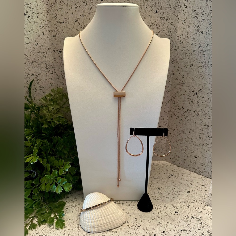 Copper tone jewelry set
